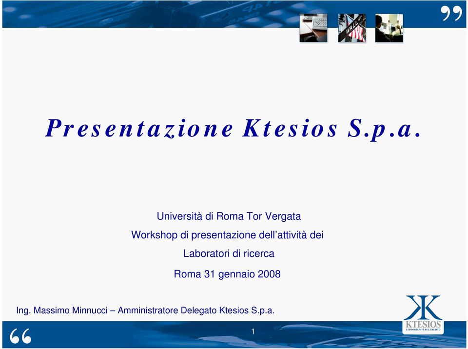 Università di Roma Tor Vergata Workshop di