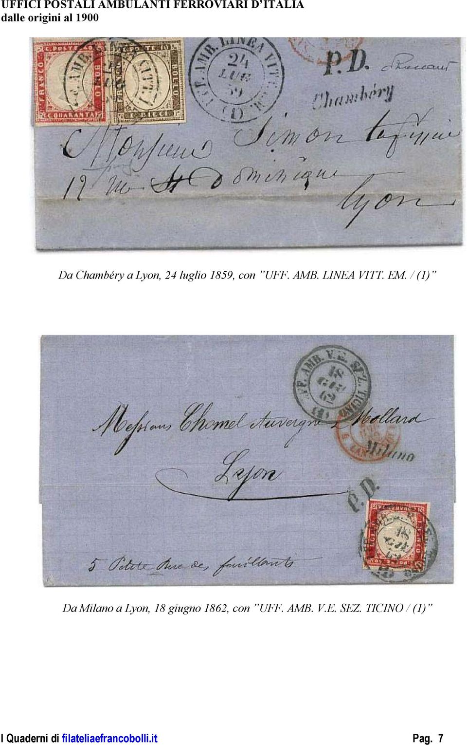 / (1) Da Milano a Lyon, 18 giugno 1862, con