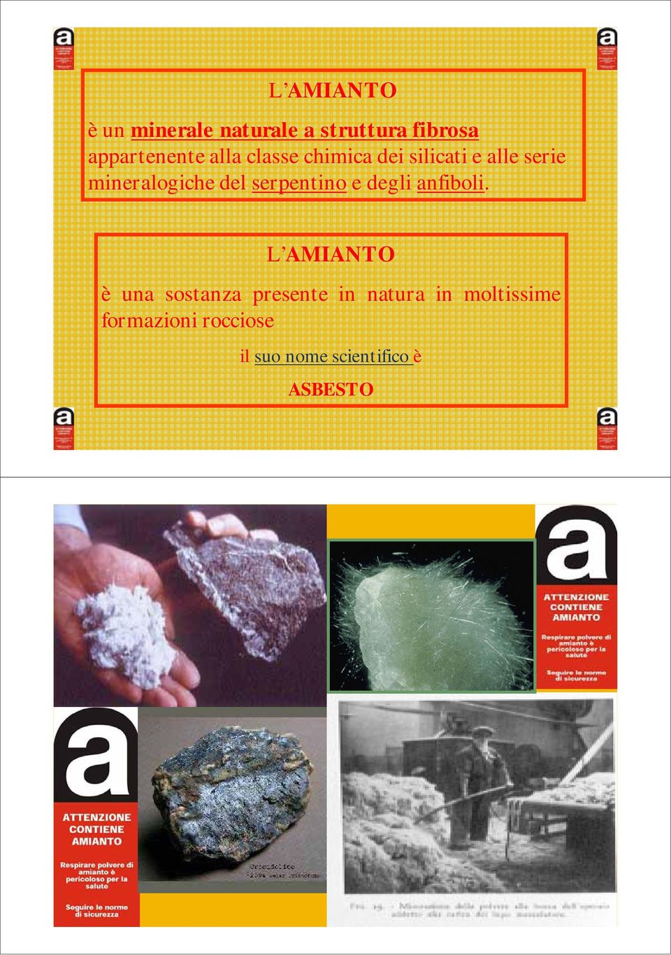 serpentino e degli anfiboli.