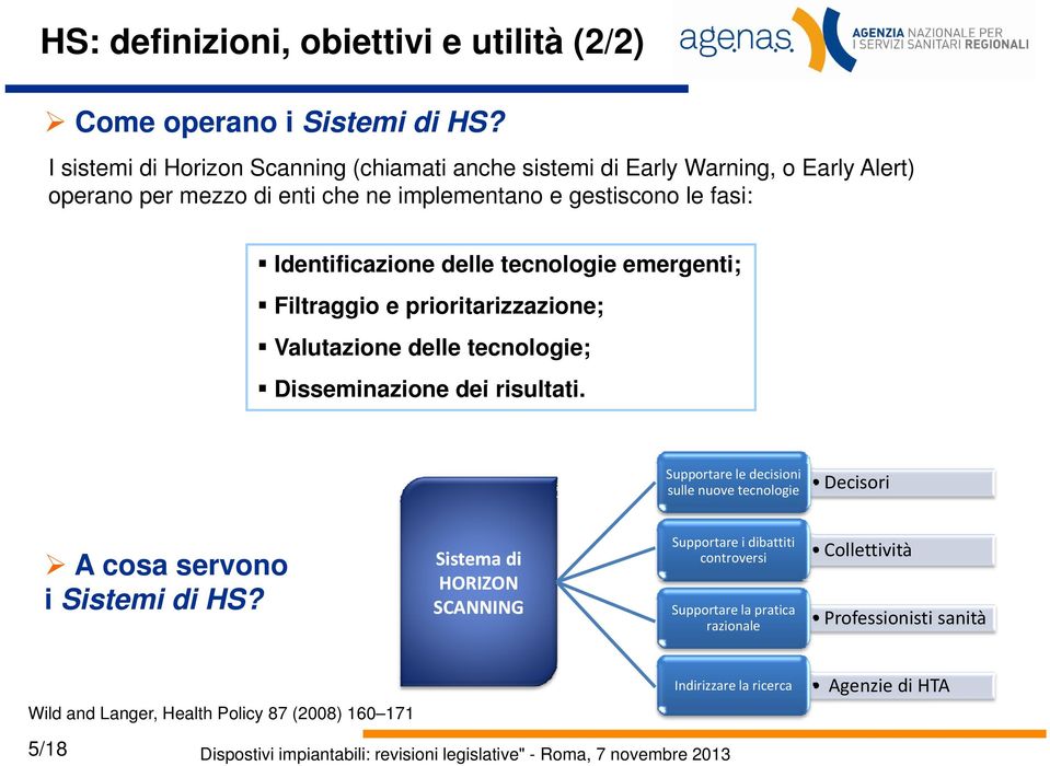 tecnologie emergenti; Filtraggio e prioritarizzazione; Valutazione delle tecnologie; Disseminazione dei risultati.