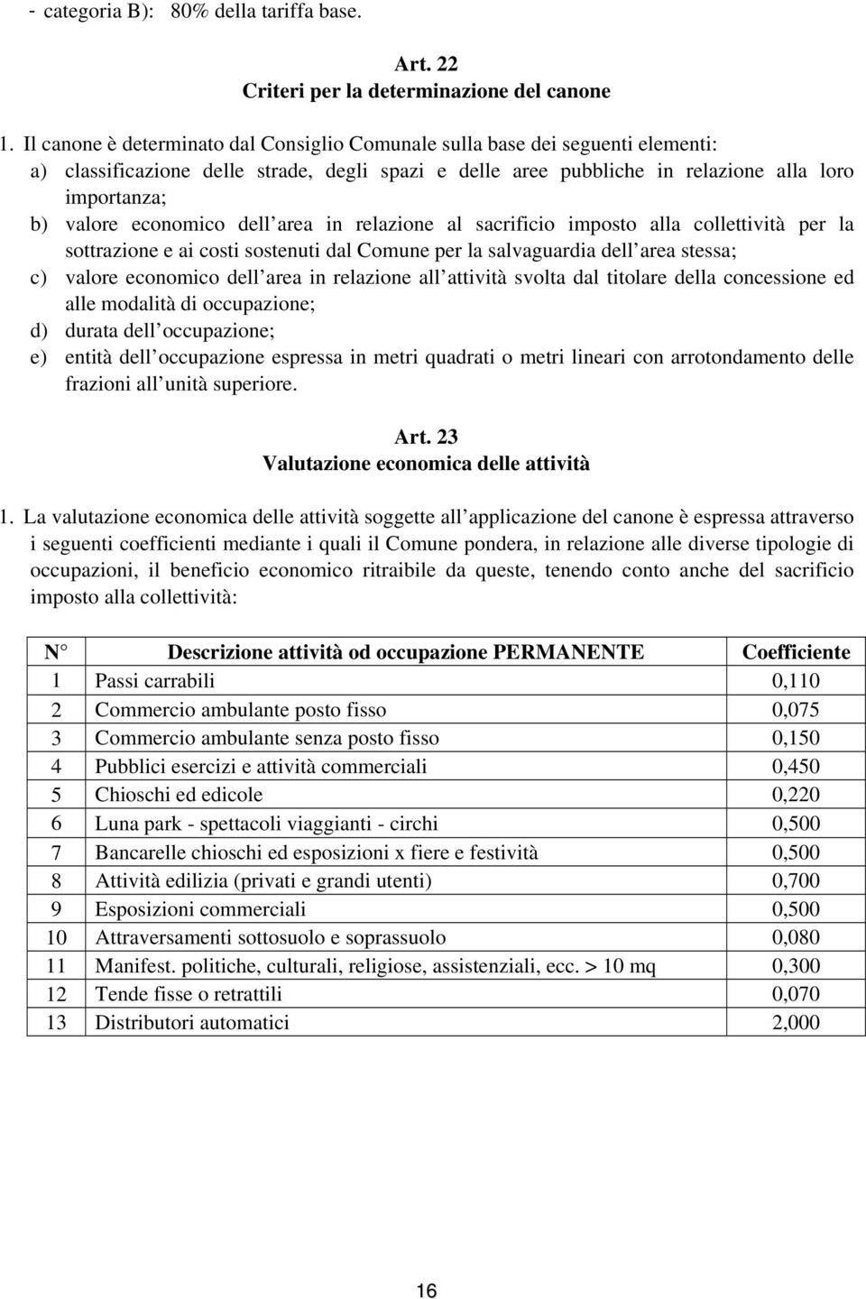 economico dell area in relazione al sacrificio imposto alla collettività per la sottrazione e ai costi sostenuti dal Comune per la salvaguardia dell area stessa; c) valore economico dell area in