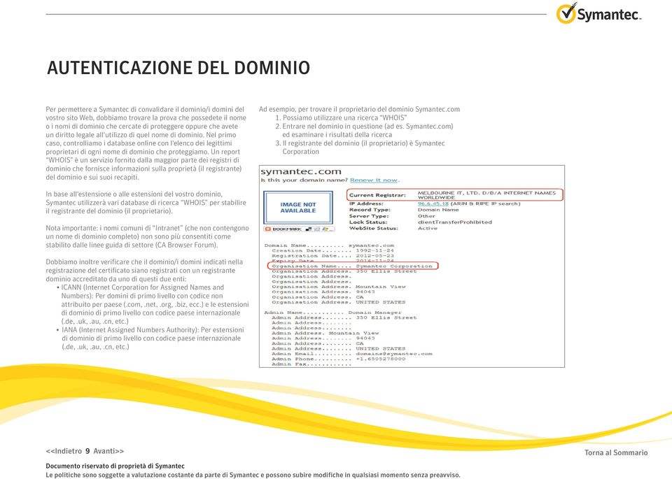 Nel primo caso, controlliamo i database online con l'elenco dei legittimi proprietari di ogni nome di dominio che proteggiamo.