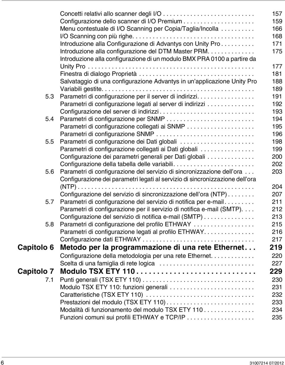 ............. 175 Introduzione alla configurazione di un modulo BMX PRA 0100 a partire da Unity Pro................................................. 177 Finestra di dialogo Proprietà.