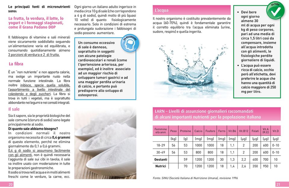 La fibra È un non nutriente e non apporta calorie, ma svolge un importante ruolo nella normale funzione intestinale.