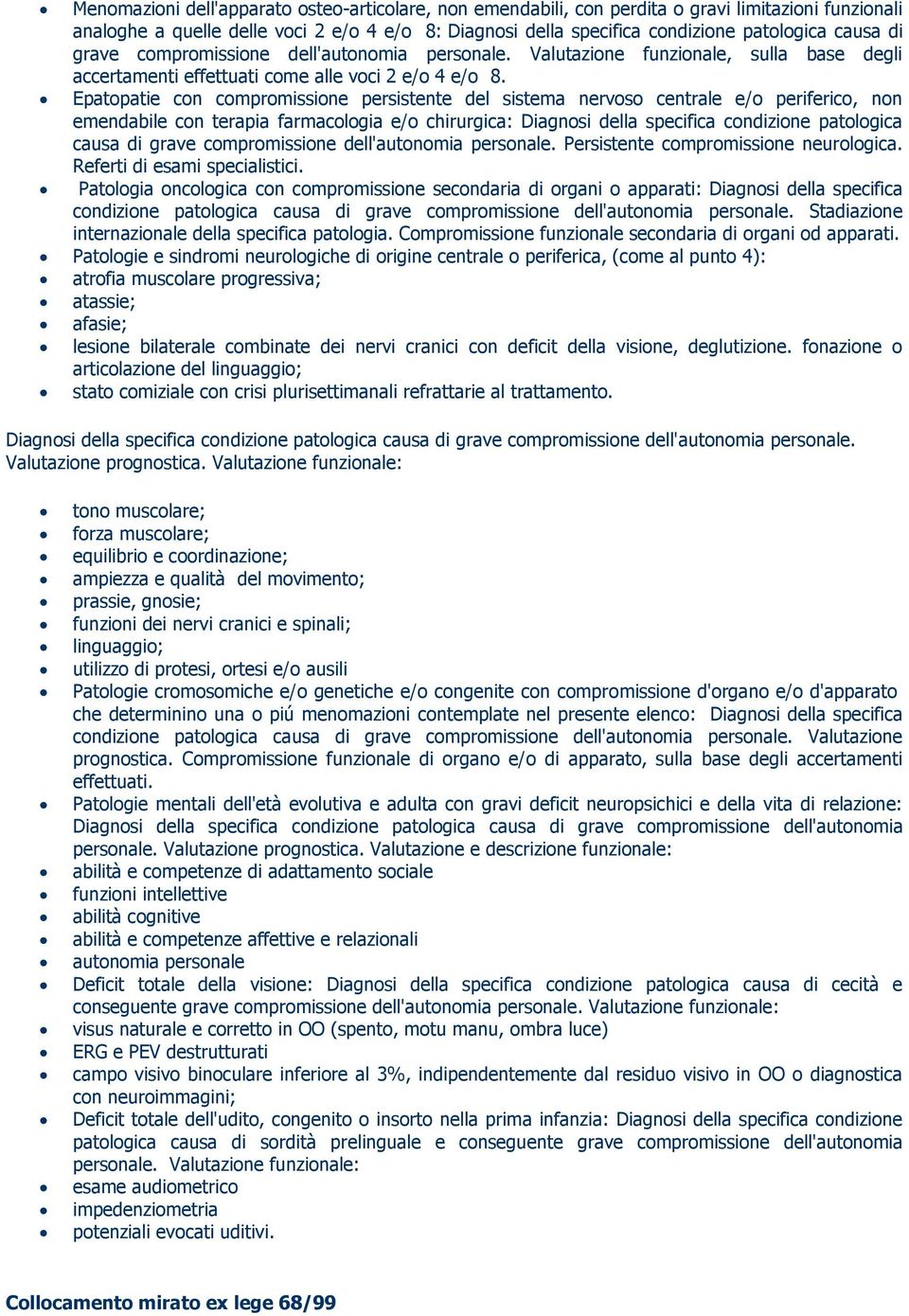 Epatopatie con compromissione persistente del sistema nervoso centrale e/o periferico, non emendabile con terapia farmacologia e/o chirurgica: Diagnosi della specifica condizione patologica causa di