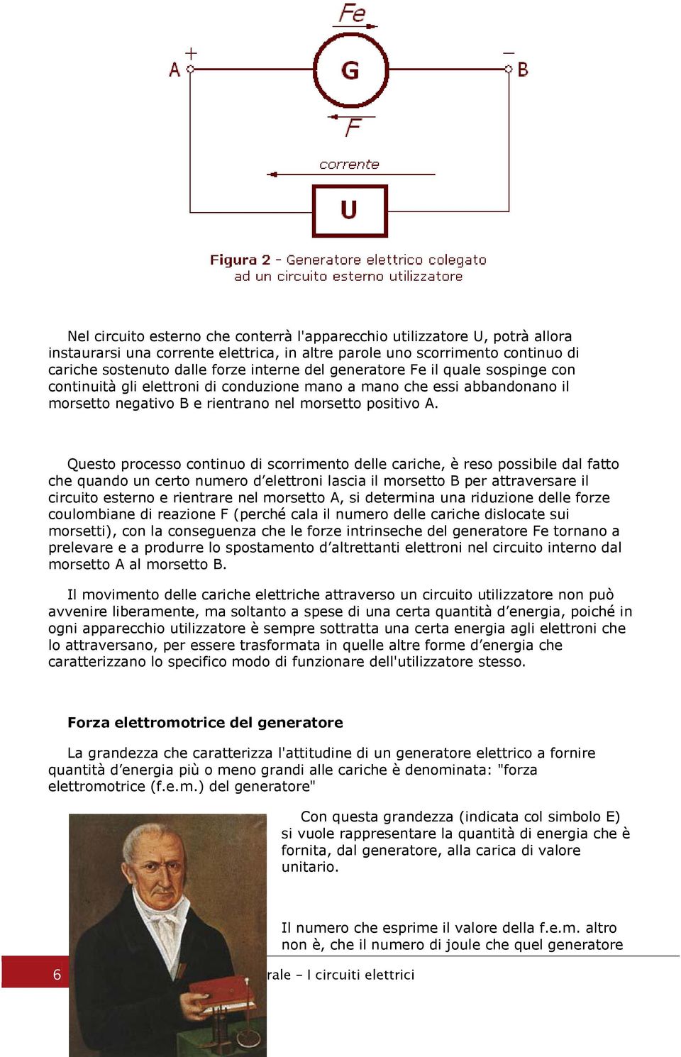 Questo processo continuo di scorrimento delle cariche, è reso possibile dal fatto che quando un certo numero d elettroni lascia il morsetto B per attraversare il circuito esterno e rientrare nel