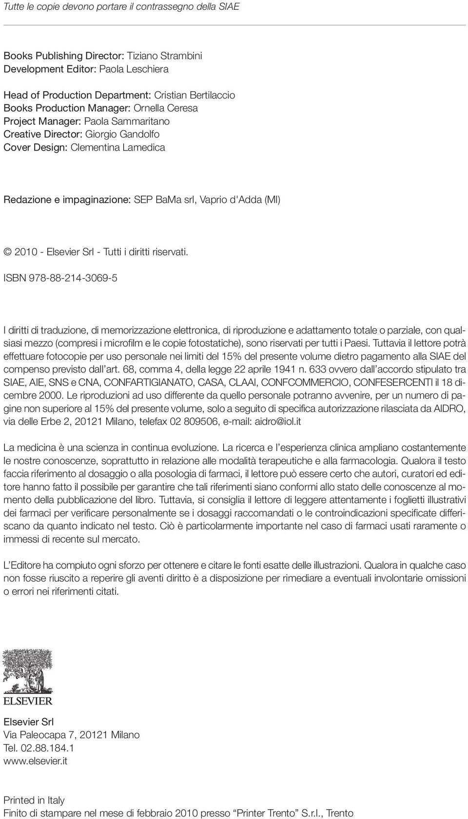 2010 - Elsevier Srl - Tutti i diritti riservati.