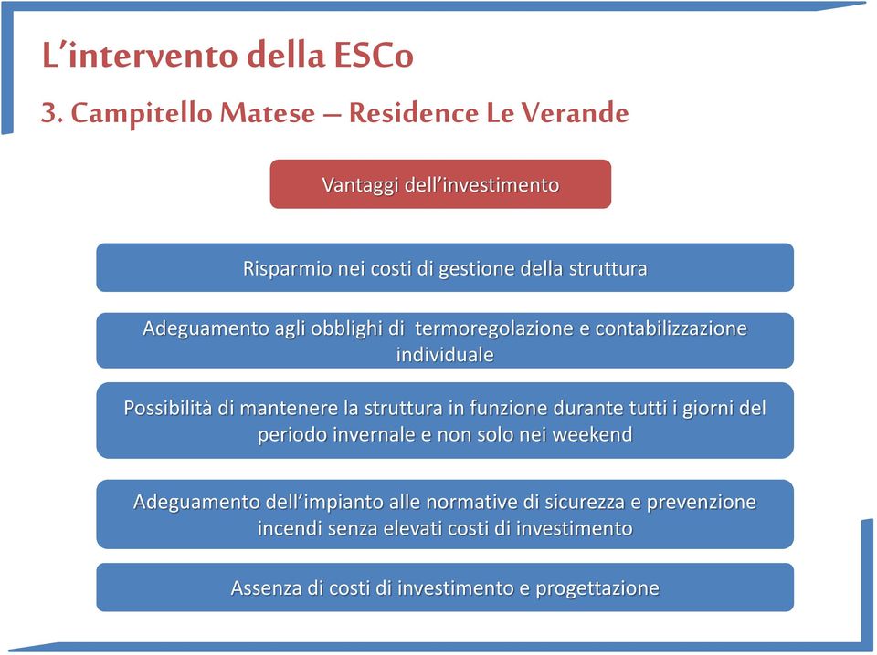 funzione durante tutti i giorni del periodo invernale e non solo nei weekend Adeguamento dell impianto alle normative