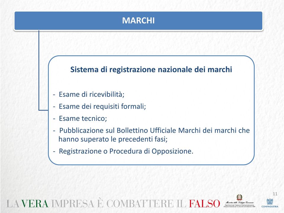 Pubblicazione sul Bollettino Ufficiale Marchi dei marchi che hanno