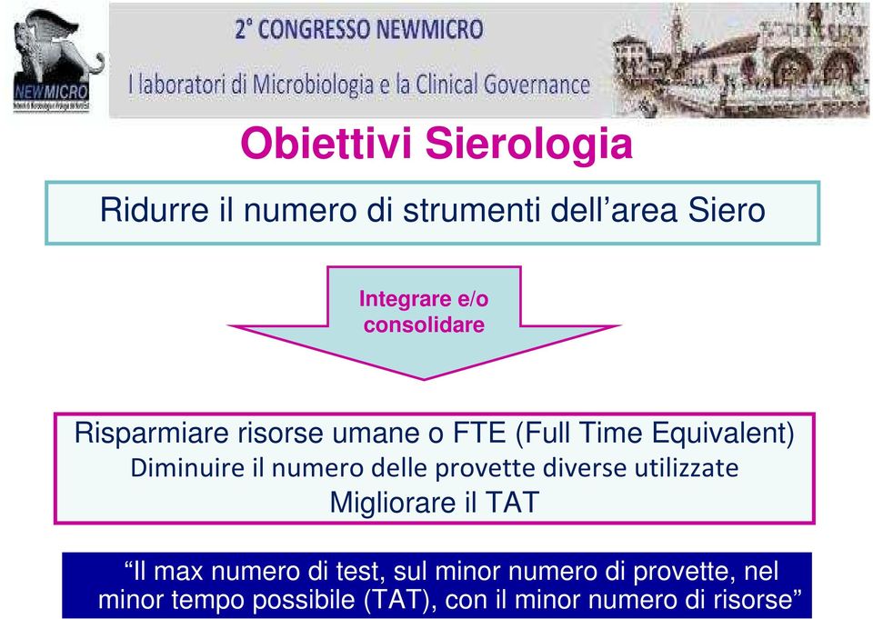 numero delle provette diverse utilizzate Migliorare il TAT Il max numero di test,