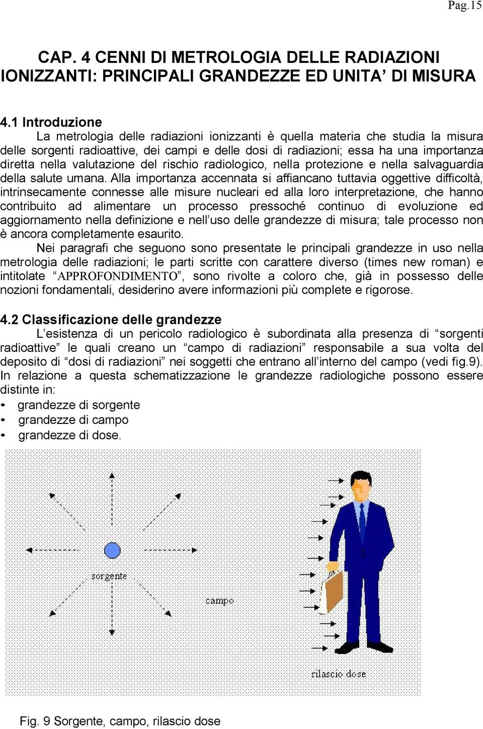 valutazione del rischio radiologico, nella protezione e nella salvaguardia della salute umana.