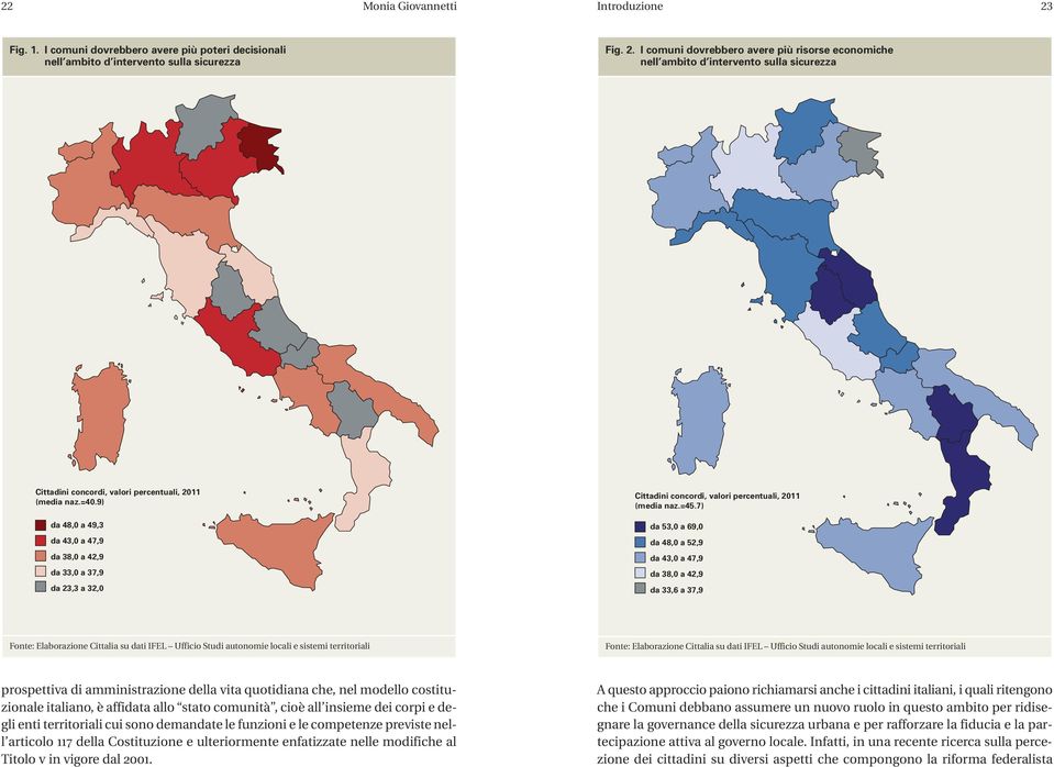 7) da 53,0 a 69,0 da 48,0 a 52,9 da 43,0 a 47,9 da 38,0 a 42,9 da 33,6 a 37,9 Fonte: Elaborazione Cittalia su dati IFEL Ufficio Studi autonomie locali e sistemi territoriali Fonte: Elaborazione