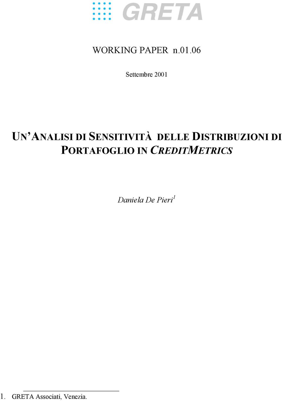 SENSITIVITÀ DELLE DISTRIUZIONI DI