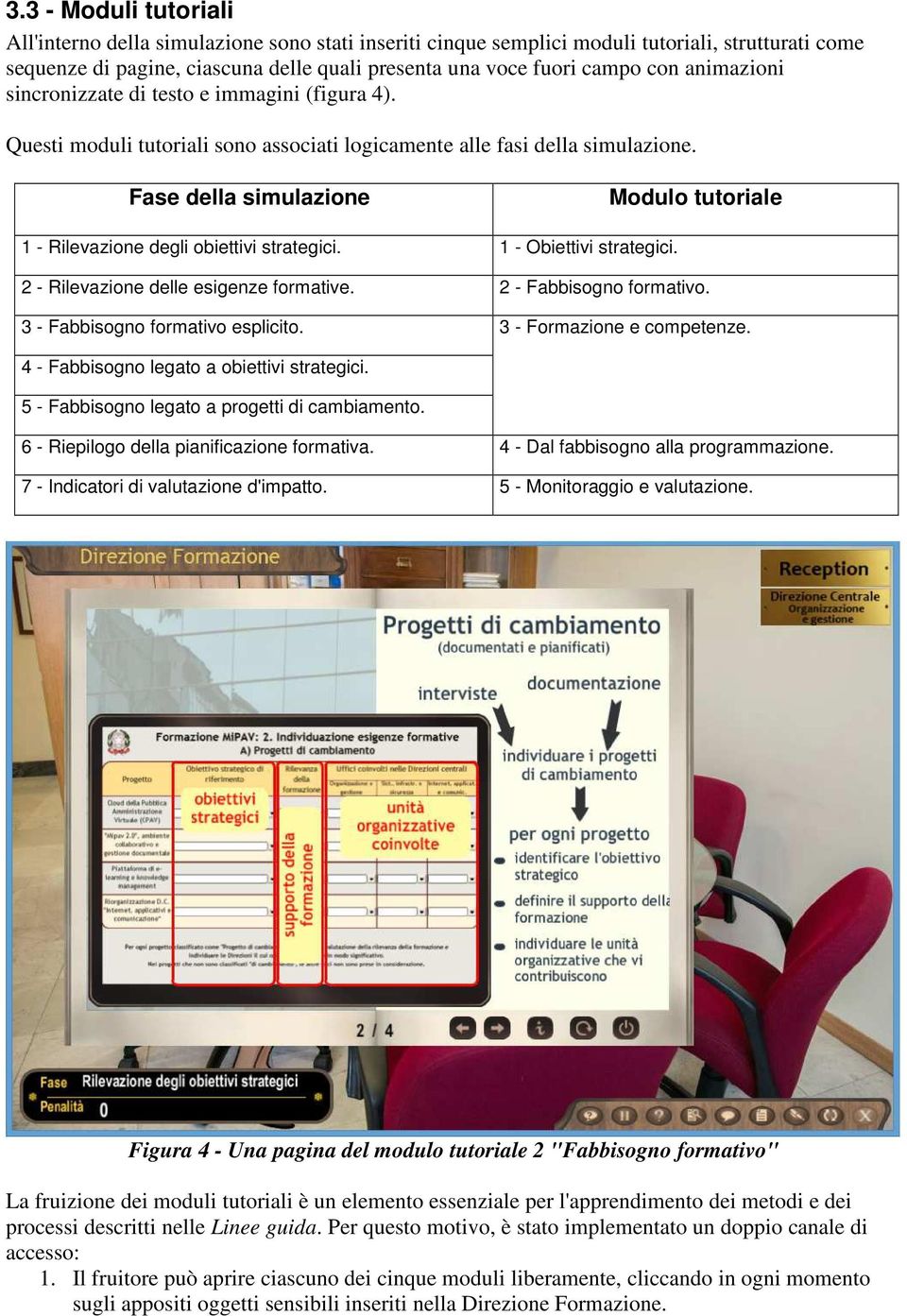 Fase della simulazione Modulo tutoriale 1 - Rilevazione degli obiettivi strategici. 1 - Obiettivi strategici. 2 - Rilevazione delle esigenze formative. 2 - Fabbisogno formativo.