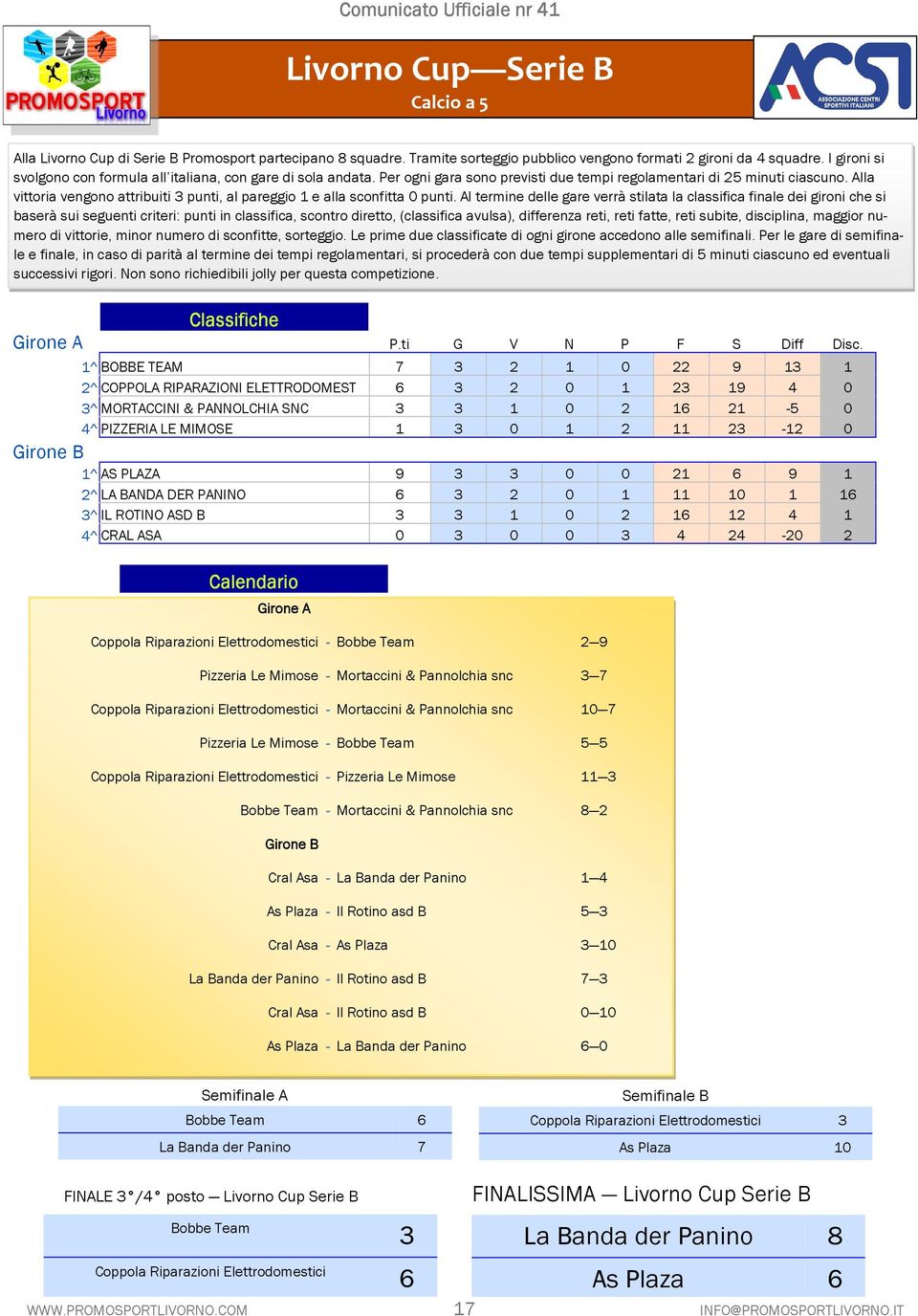 Alla vittoria vengono attribuiti 3 punti, al pareggio 1 e alla sconfitta 0 punti.