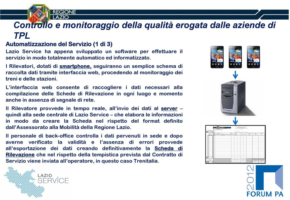 L interfaccia web consente di raccogliere i dati necessari alla compilazione delle Schede di Rilevazione in ogni luogo e momento anche in assenza di segnale di rete.