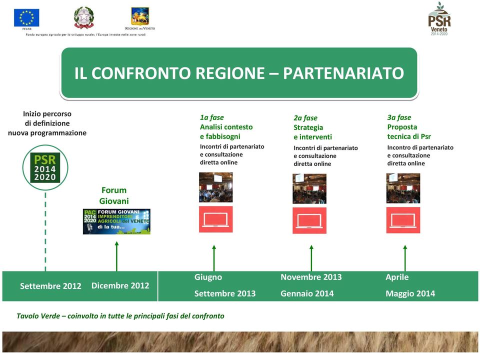 online 3a fase Proposta tecnica di Psr Incontro di partenariato e consultazione diretta online Forum Giovani Settembre 2012 Dicembre