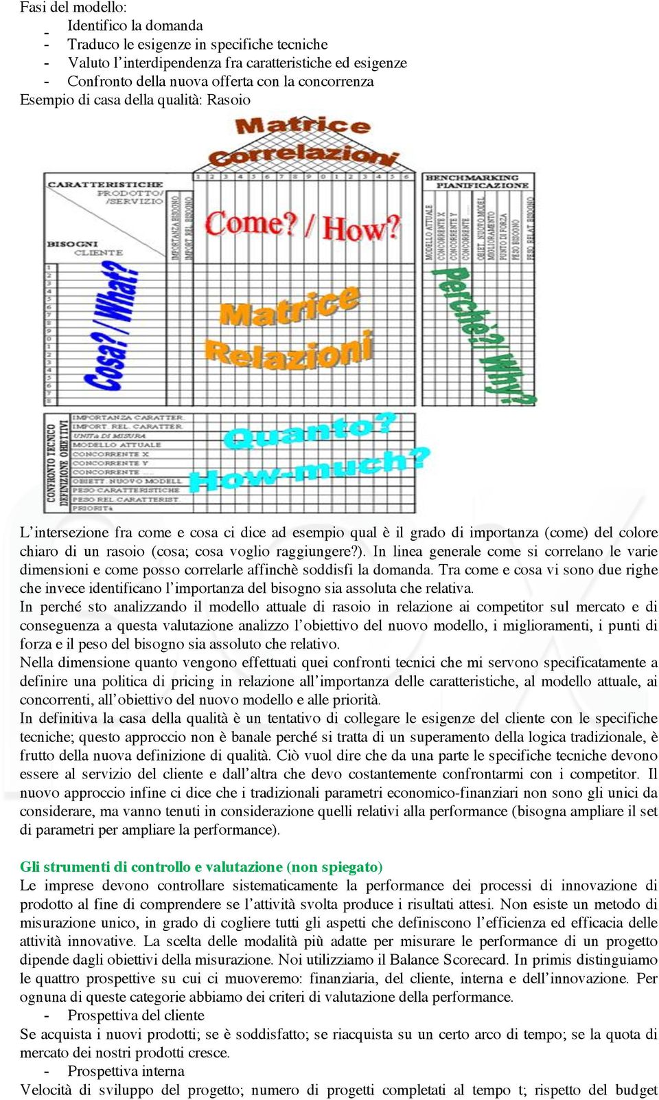 del colore chiaro di un rasoio (cosa; cosa voglio raggiungere?). In linea generale come si correlano le varie dimensioni e come posso correlarle affinchè soddisfi la domanda.