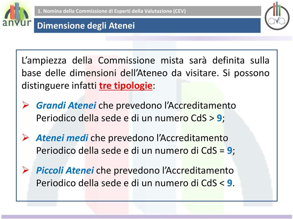 Si possono distinguere infatti tre tipologie: Grandi Atenei che prevedono l Accreditamento Periodico della sede e di un numero