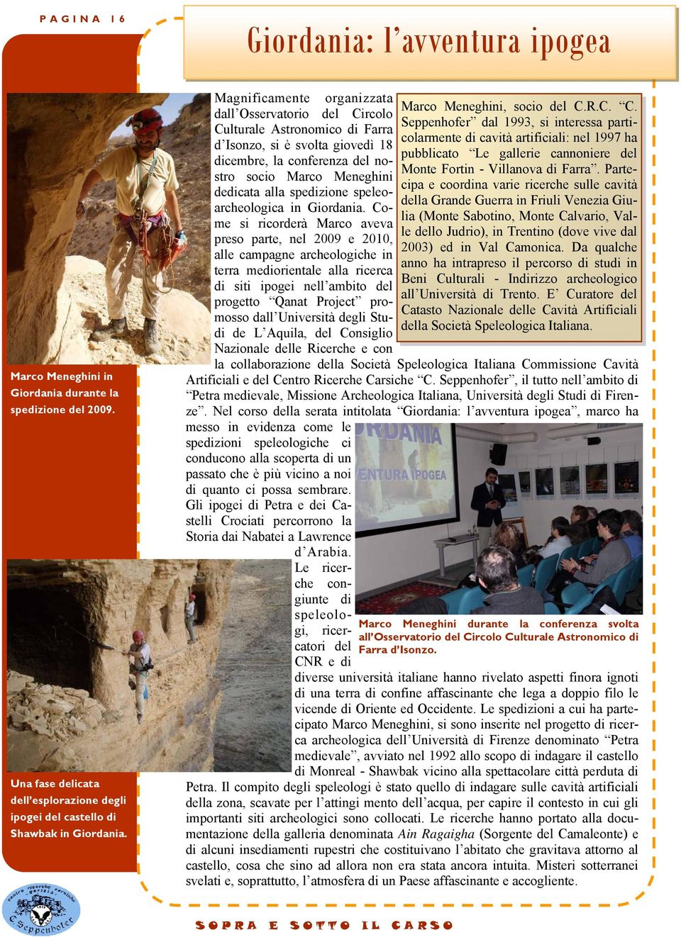 spedizione speleoarcheologica in Giordania.