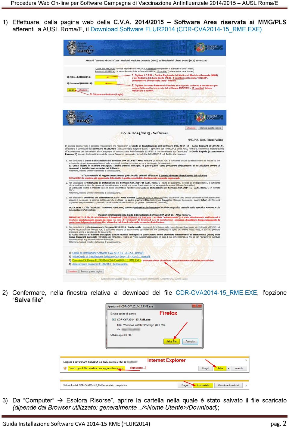 2) Confermare, nella finestra relativa al download del file CDR-CVA2014-15_RME.