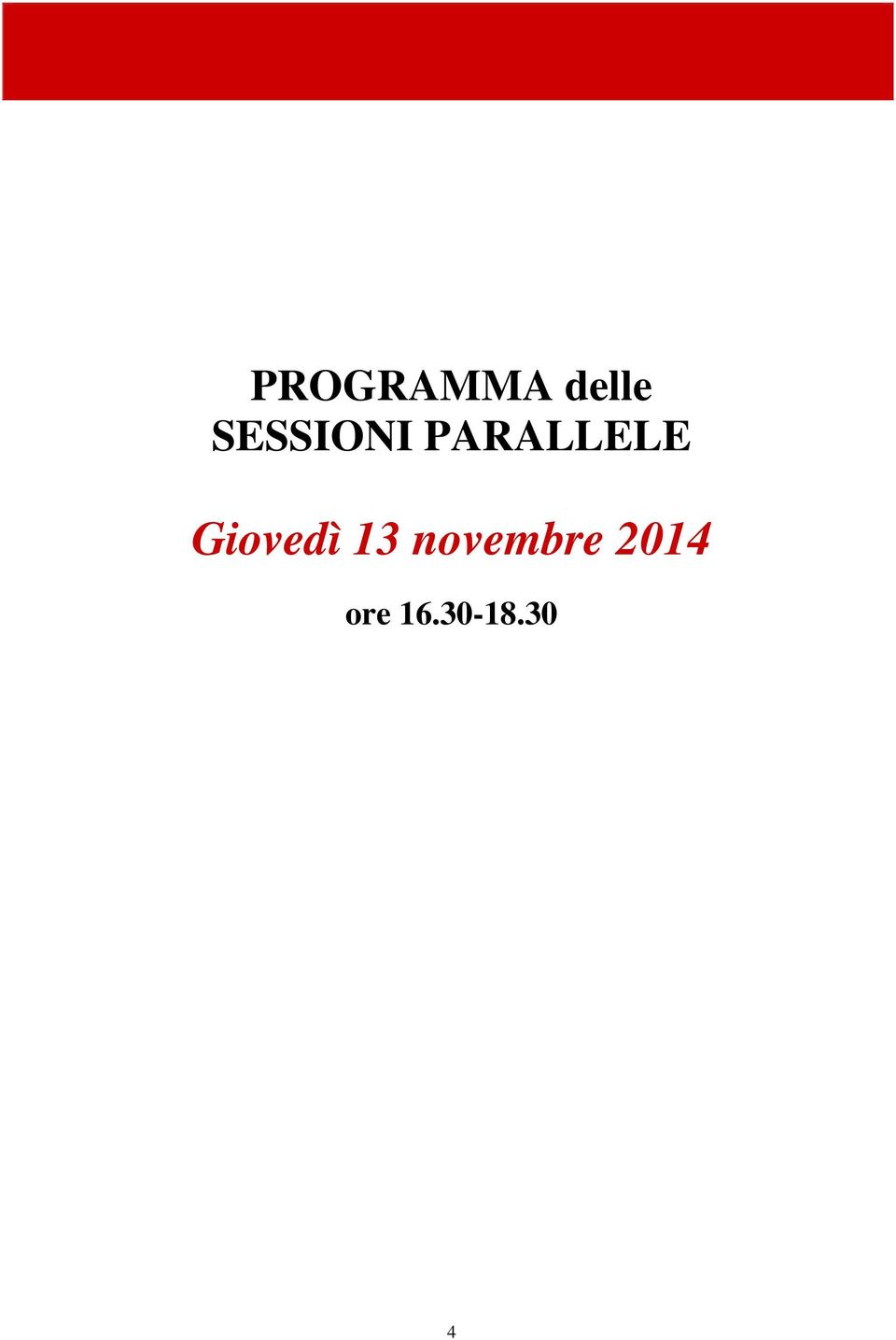 Giovedì 13 novembre