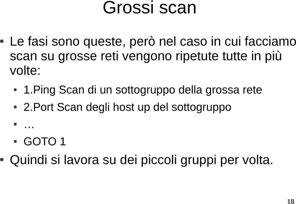 Ping Scan di un sottogruppo della grossa rete 2.