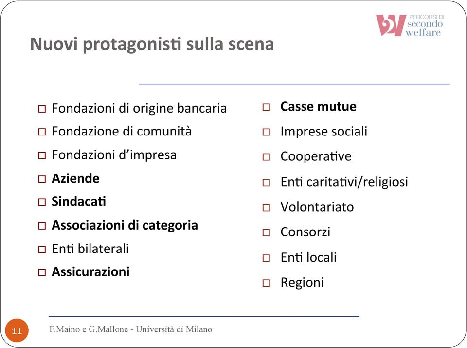 Associazioni di categoria En8 bilaterali Assicurazioni Casse mutue