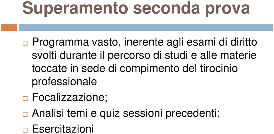 toccate in sede di compimento del tirocinio professionale