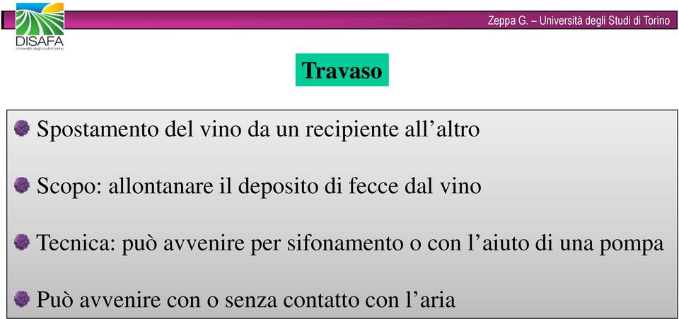 vino Tecnica: può avvenire per sifonamento o con l