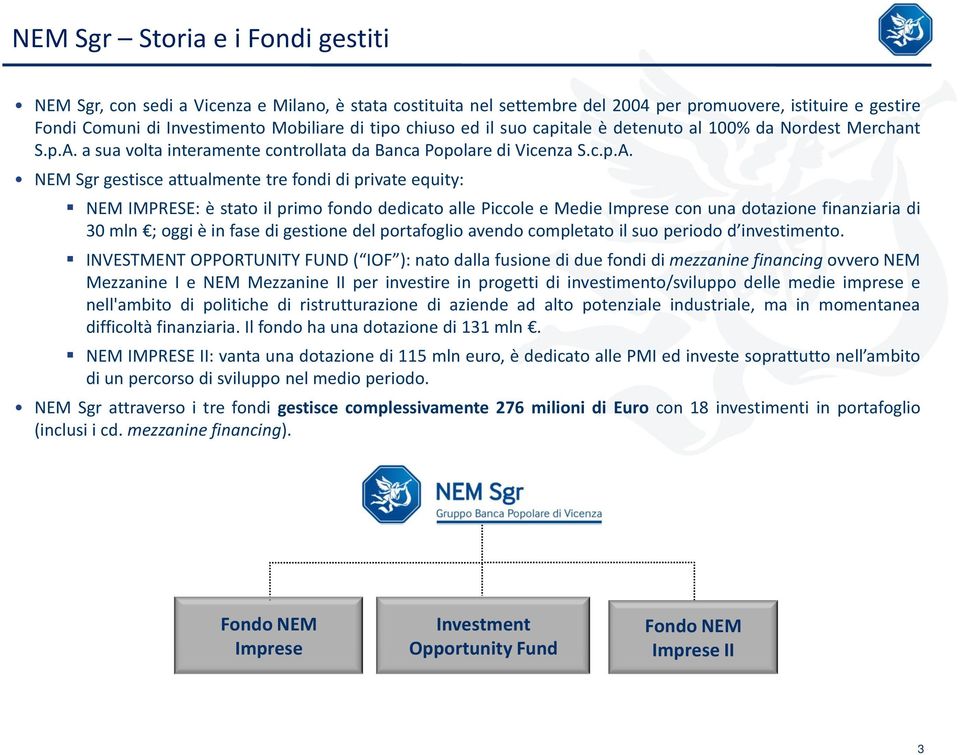 a sua volta interamente controllata da Banca Popolare di Vicenza S.c.p.A.