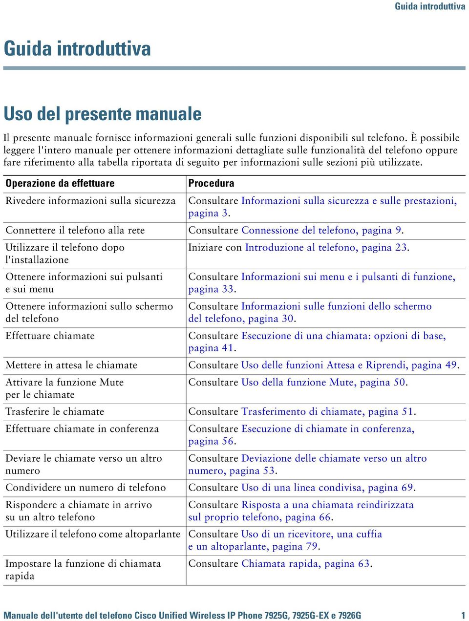 utilizzate. Operazione da effettuare Rivedere informazioni sulla sicurezza Consultare Informazioni sulla sicurezza e sulle prestazioni, pagina 3.