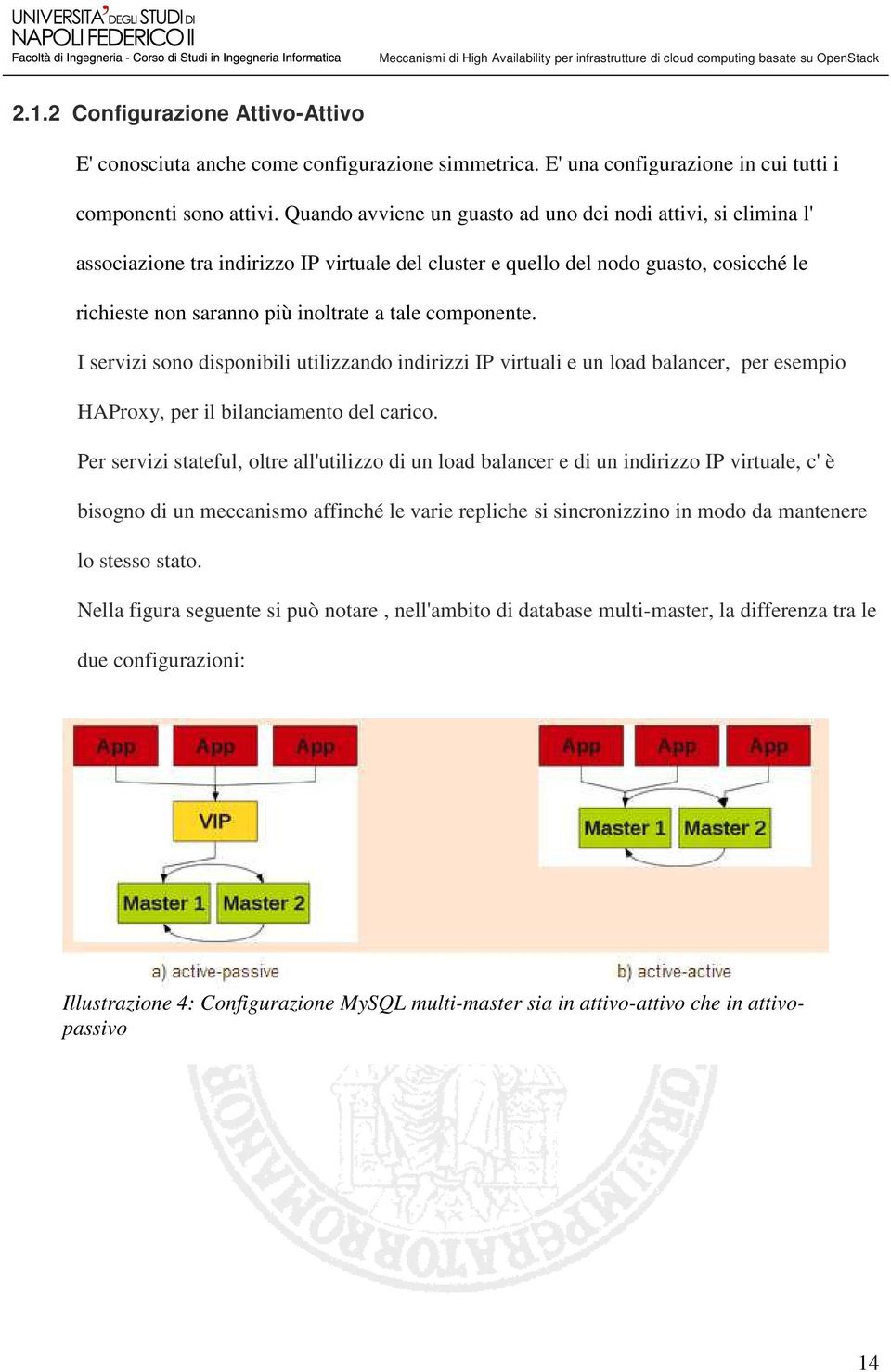 componente. I servizi sono disponibili utilizzando indirizzi IP virtuali e un load balancer, per esempio HAProxy, per il bilanciamento del carico.