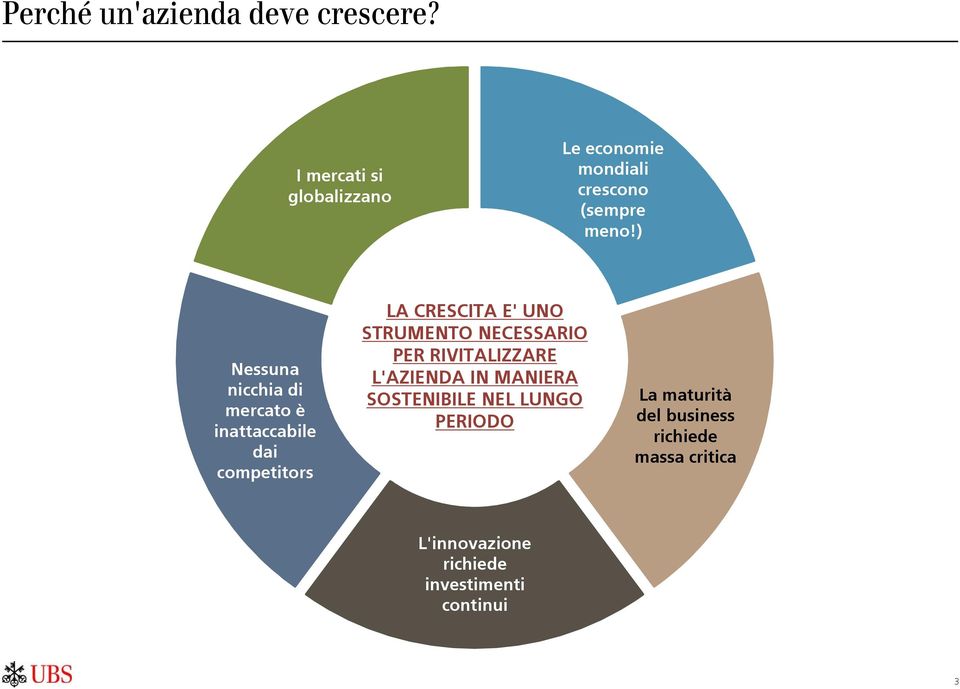 ) Nessuna nicchia di mercato è inattaccabile dai competitors LA CRESCITA E' UNO STRUMENTO