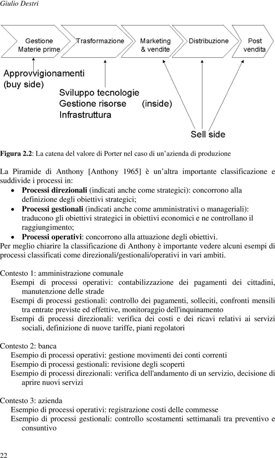 (indicati anche come strategici): concorrono alla definizione degli obiettivi strategici; Processi gestionali (indicati anche come amministrativi o manageriali): traducono gli obiettivi strategici in