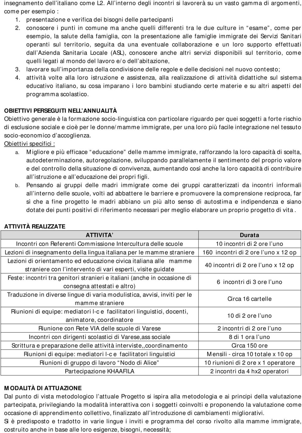 operanti sul territorio, seguita da una eventuale collaborazione e un loro supporto effettuati dall Azienda Sanitaria Locale (ASL), conoscere anche altri servizi disponibili sul territorio, come