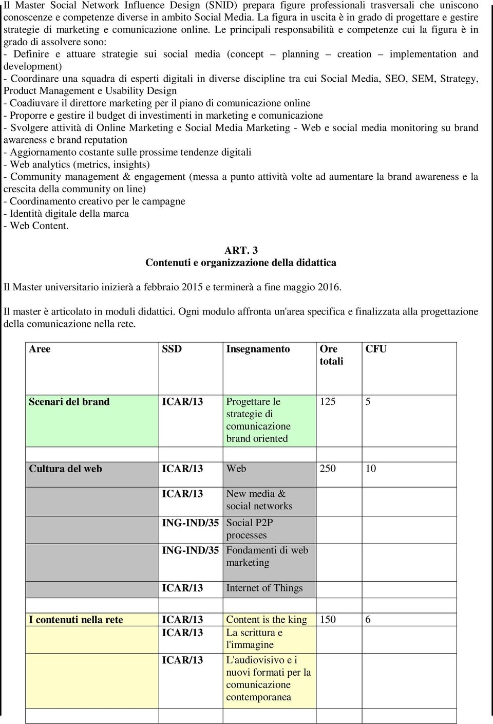 Le principali responsabilità e competenze cui la figura è in grado di assolvere sono: - Definire e attuare strategie sui social media (concept planning creation implementation and development) -