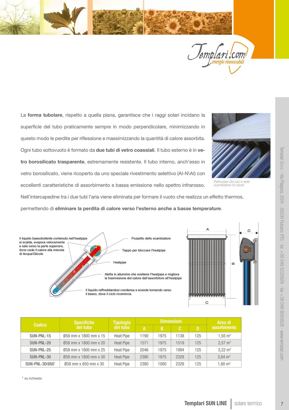 Il tubo esterno è in vetro borosilicato trasparente, estremamente resistente.