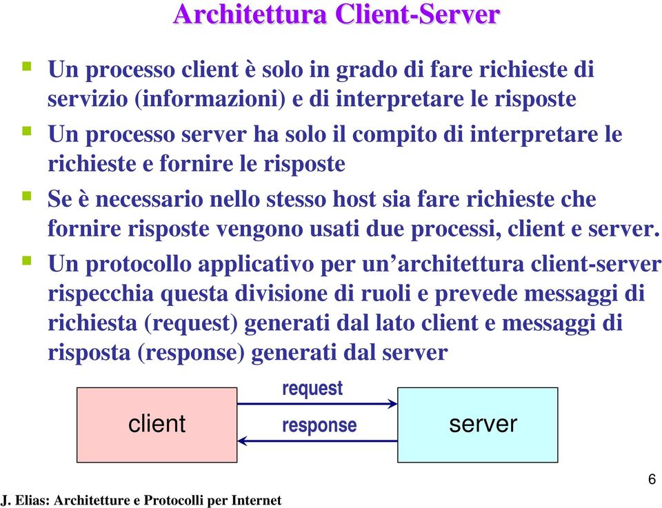 risposte vengono usati due processi, client e server.