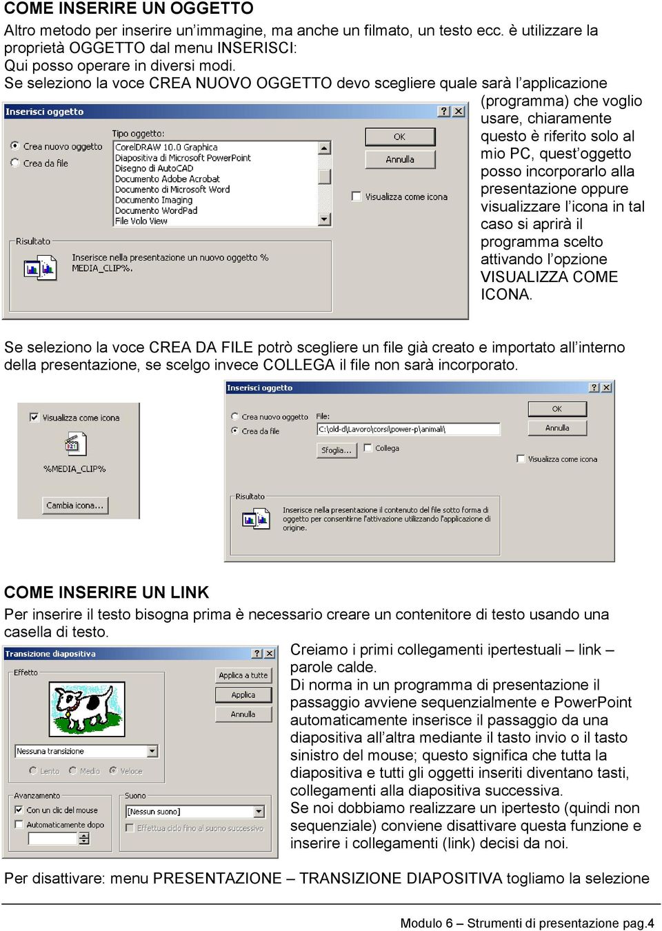 presentazione oppure visualizzare l icona in tal caso si aprirà il programma scelto attivando l opzione VISUALIZZA COME ICONA.