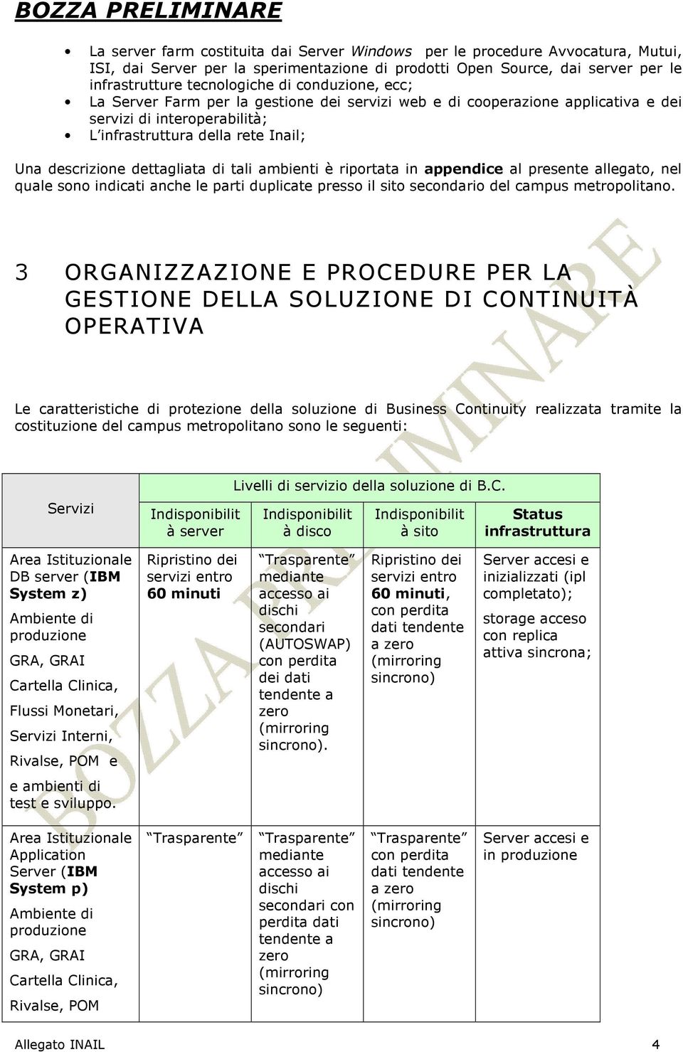 ambienti è riportata in appendice al presente allegato, nel quale sono indicati anche le parti duplicate presso il sito secondario del campus metropolitano.