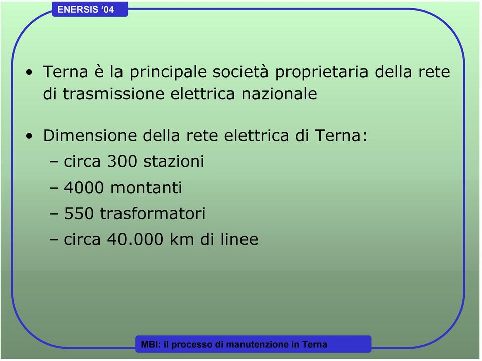 della rete elettrica di Terna: circa 300 stazioni