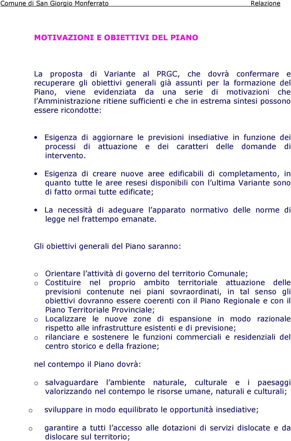 caratteri delle domande di intervento.