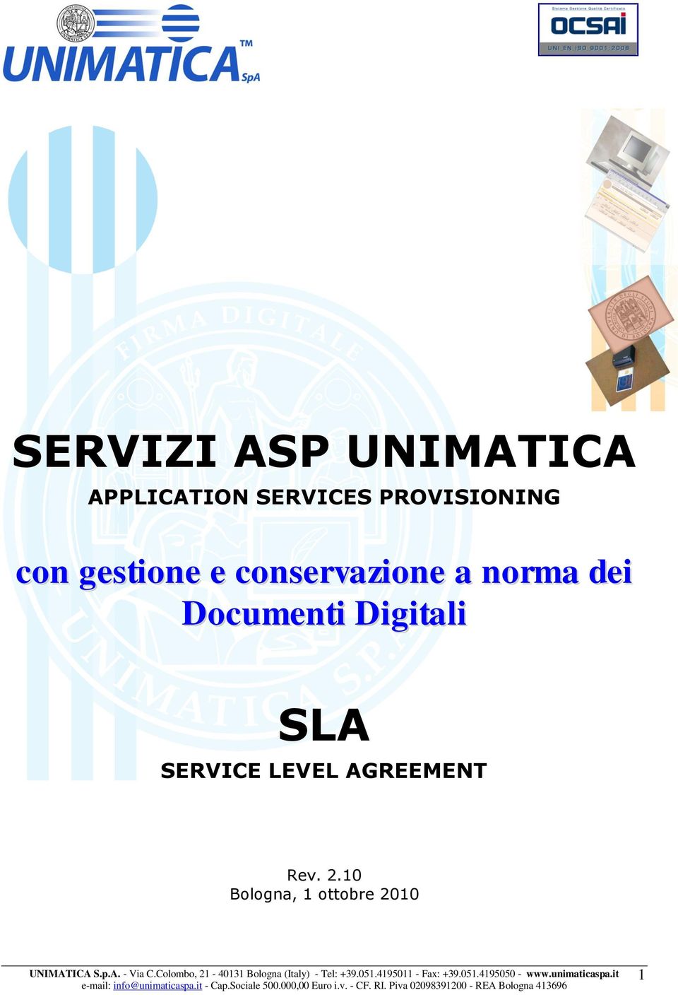 norma dei Documenti Digitali SLA SERVICE
