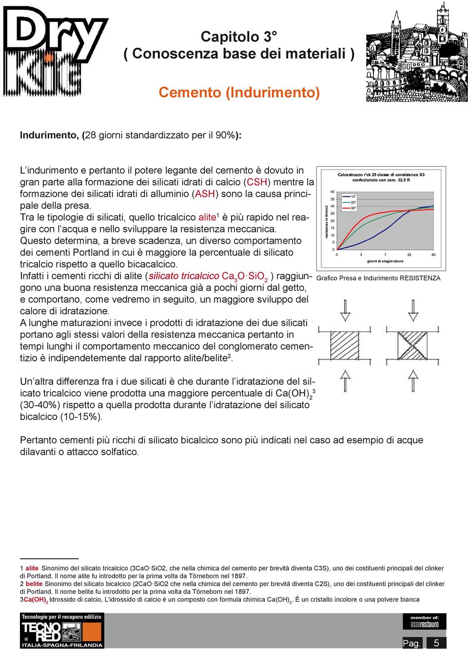 Tra le tipologie di silicati, quello tricalcico alite 1 è più rapido nel reagire con l acqua e nello sviluppare la resistenza meccanica.