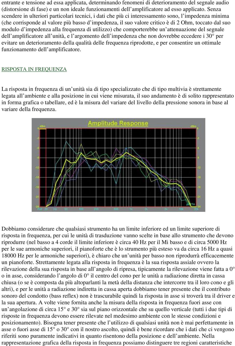 dal suo modulo d impedenza alla frequenza di utilizzo) che comporterebbe un attenuazione del segnale dell amplificatore all unità, e l argomento dell impedenza che non dovrebbe eccedere i 30 per