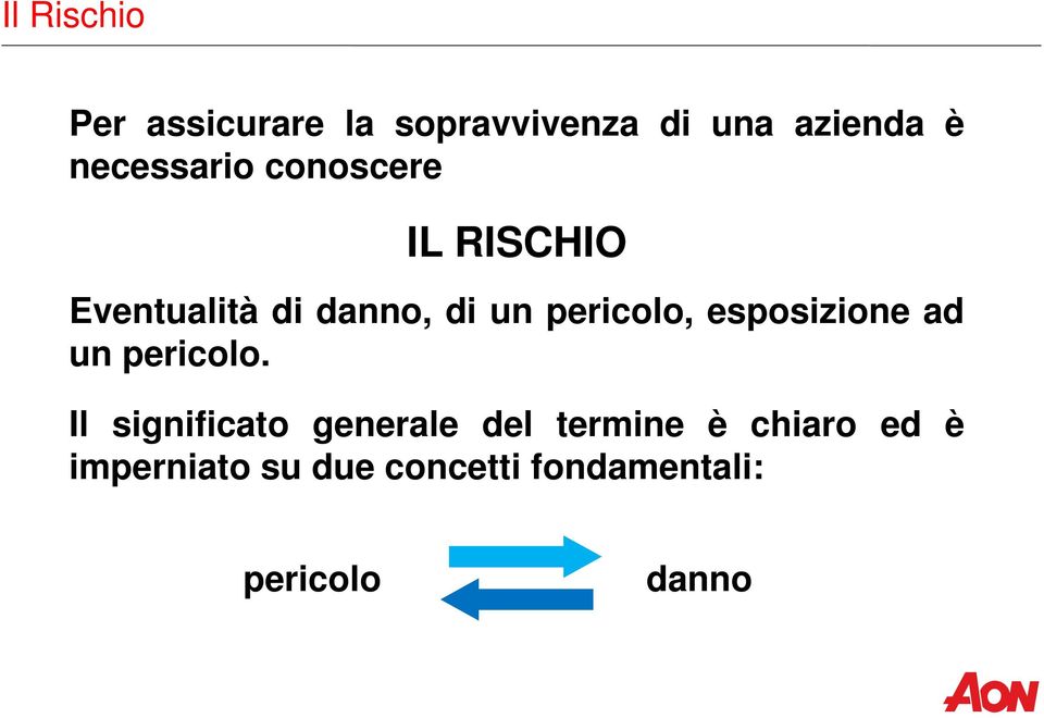 pericolo, esposizione ad un pericolo.