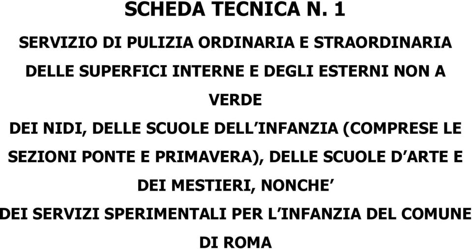 DEGLI ESTERNI NON A VERDE DEI NIDI, DELLE SCUOLE DELL INFANZIA (COMPRESE