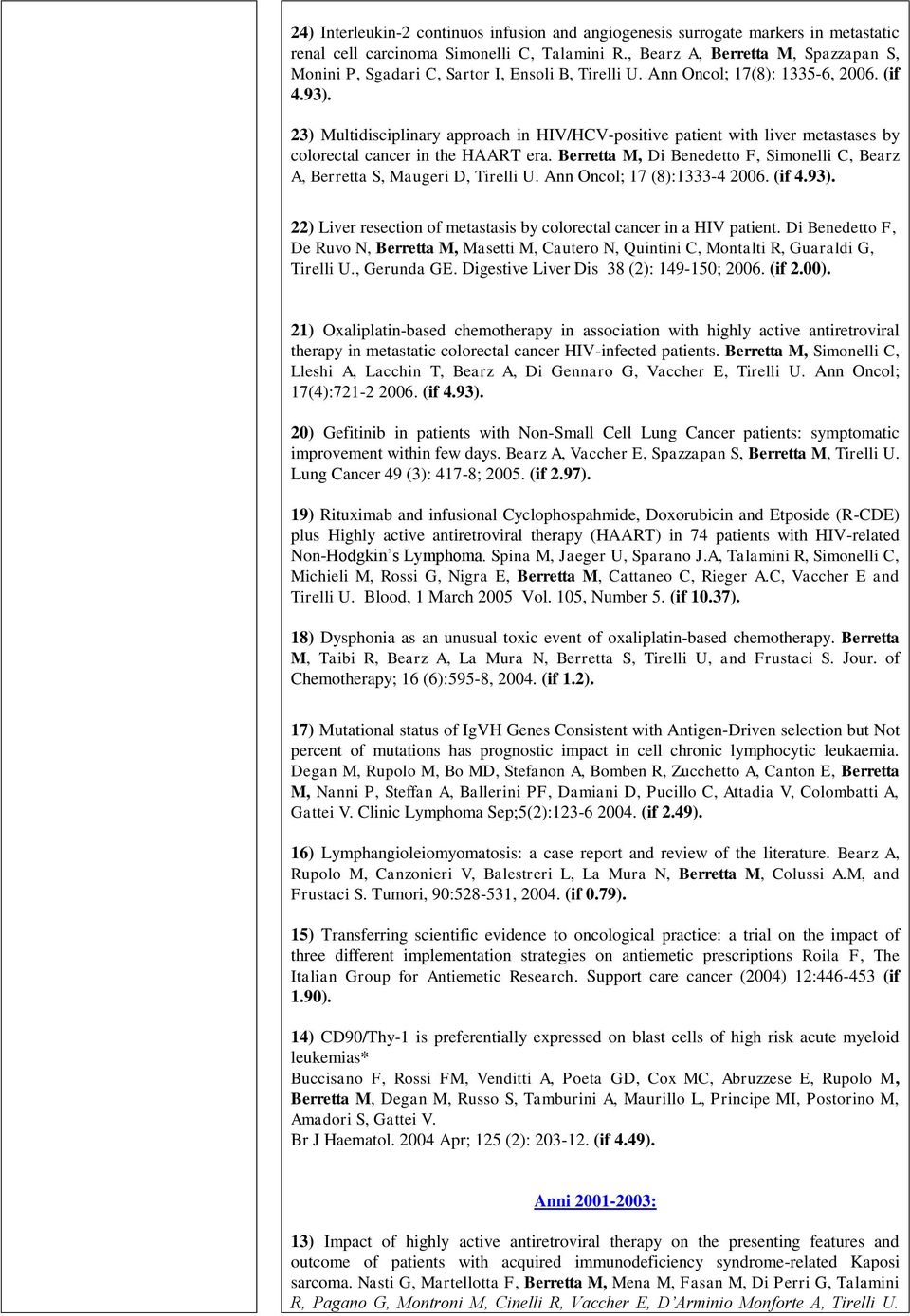 23) Multidisciplinary approach in HIV/HCV-positive patient with liver metastases by colorectal cancer in the HAART era.