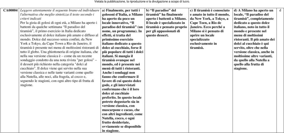 Un ghiottoneri di origine itlin, he nell su versione lssi è ome d un reente sondggio ondotto d un not rivist "per golosi" il dessert più rihiesto nell tegori "doli l uhiio".